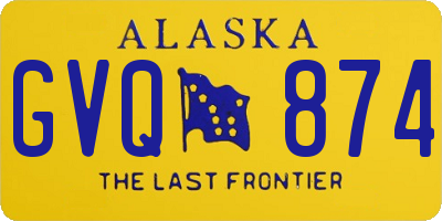 AK license plate GVQ874