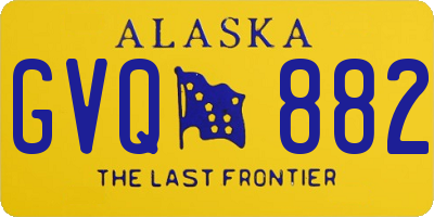 AK license plate GVQ882
