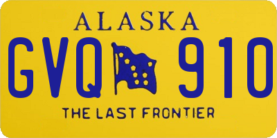 AK license plate GVQ910