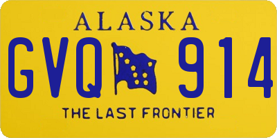 AK license plate GVQ914