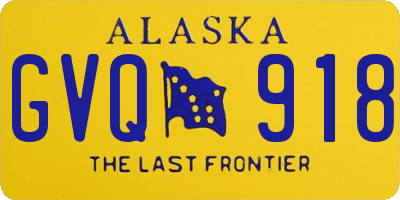 AK license plate GVQ918