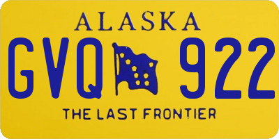 AK license plate GVQ922