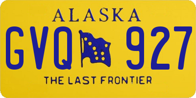 AK license plate GVQ927