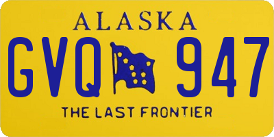 AK license plate GVQ947