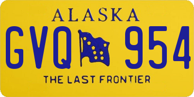 AK license plate GVQ954