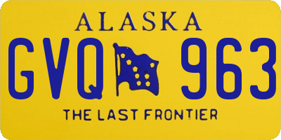 AK license plate GVQ963