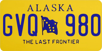 AK license plate GVQ980