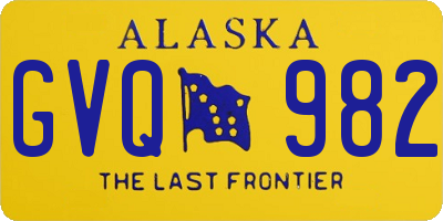 AK license plate GVQ982