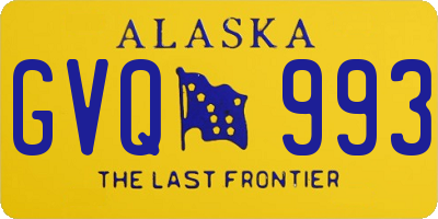 AK license plate GVQ993