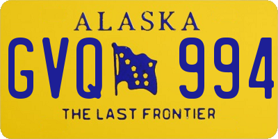 AK license plate GVQ994