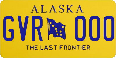 AK license plate GVR000