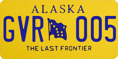 AK license plate GVR005