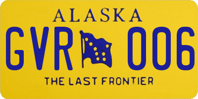 AK license plate GVR006