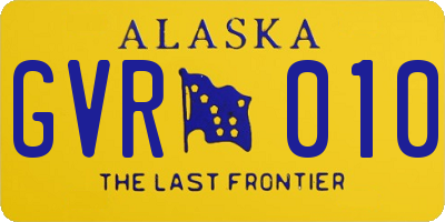 AK license plate GVR010