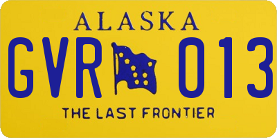 AK license plate GVR013