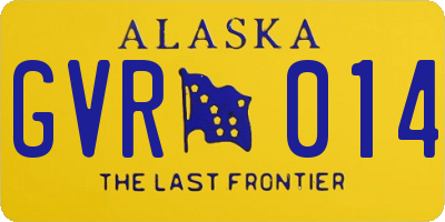 AK license plate GVR014