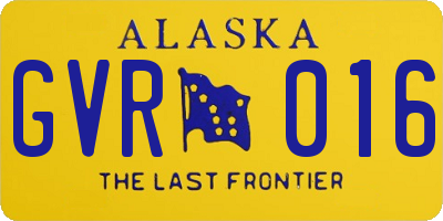AK license plate GVR016