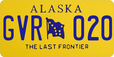 AK license plate GVR020