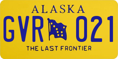AK license plate GVR021