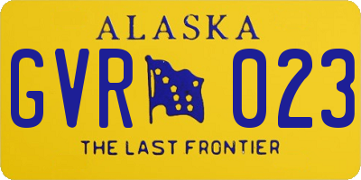 AK license plate GVR023