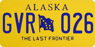 AK license plate GVR026