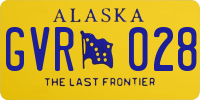 AK license plate GVR028