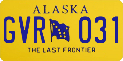 AK license plate GVR031