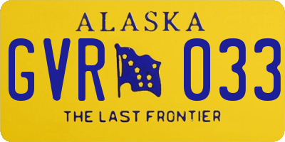 AK license plate GVR033
