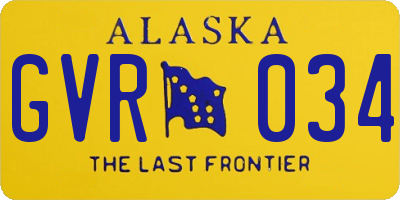 AK license plate GVR034
