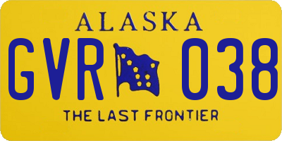 AK license plate GVR038