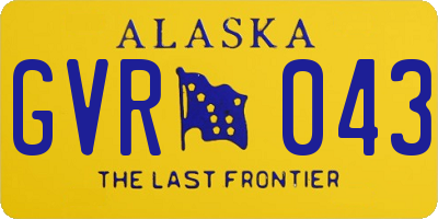 AK license plate GVR043