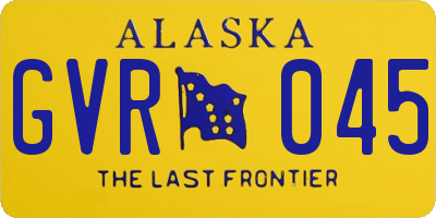 AK license plate GVR045