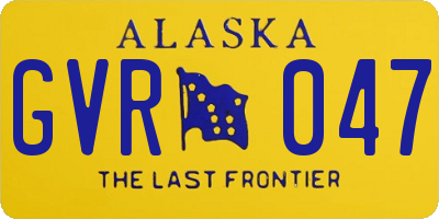 AK license plate GVR047