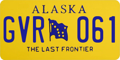 AK license plate GVR061