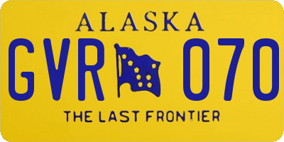 AK license plate GVR070