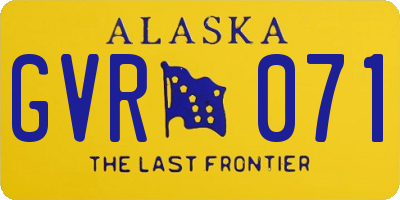 AK license plate GVR071