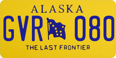 AK license plate GVR080