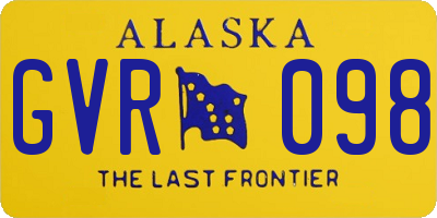 AK license plate GVR098