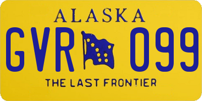 AK license plate GVR099