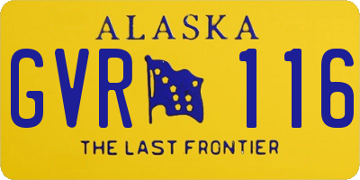 AK license plate GVR116