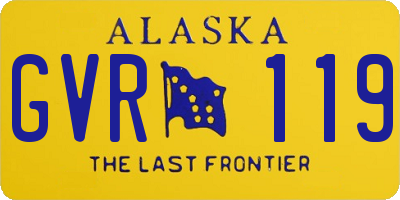 AK license plate GVR119