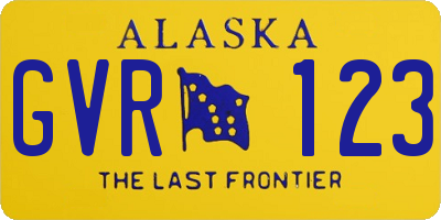 AK license plate GVR123