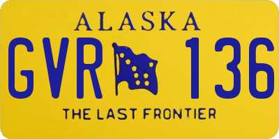 AK license plate GVR136