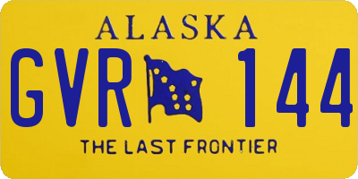 AK license plate GVR144