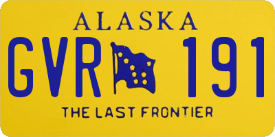 AK license plate GVR191
