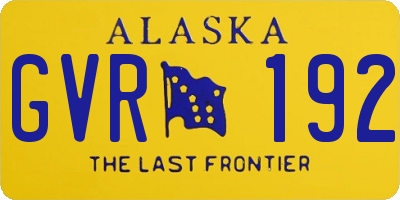 AK license plate GVR192