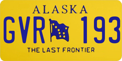 AK license plate GVR193
