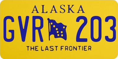 AK license plate GVR203