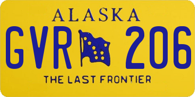 AK license plate GVR206