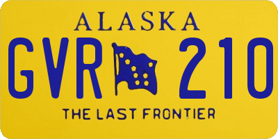 AK license plate GVR210